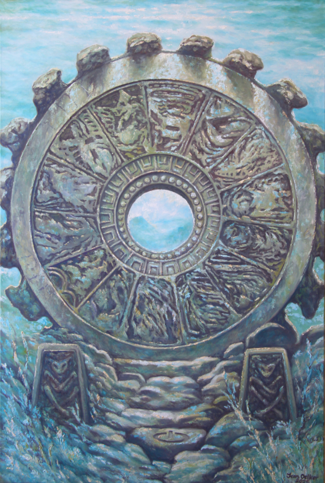 Ölgemälde "the portal" (2025) vom bildenden Künstler Jens Oelker